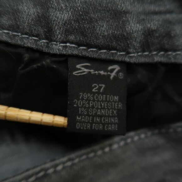 Seven7 Jeans Women's Size 27 Gray Low-Rise Skinny Denim 29" Inseam Distressed - Picture 11 of 16